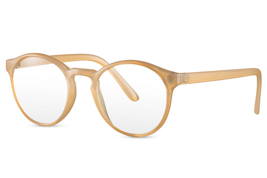 SOKRATES skærmbriller til kontor med Blue Light-filter i transparent beige stel. Ideelle blue-light-briller til arbejde foran skærm.