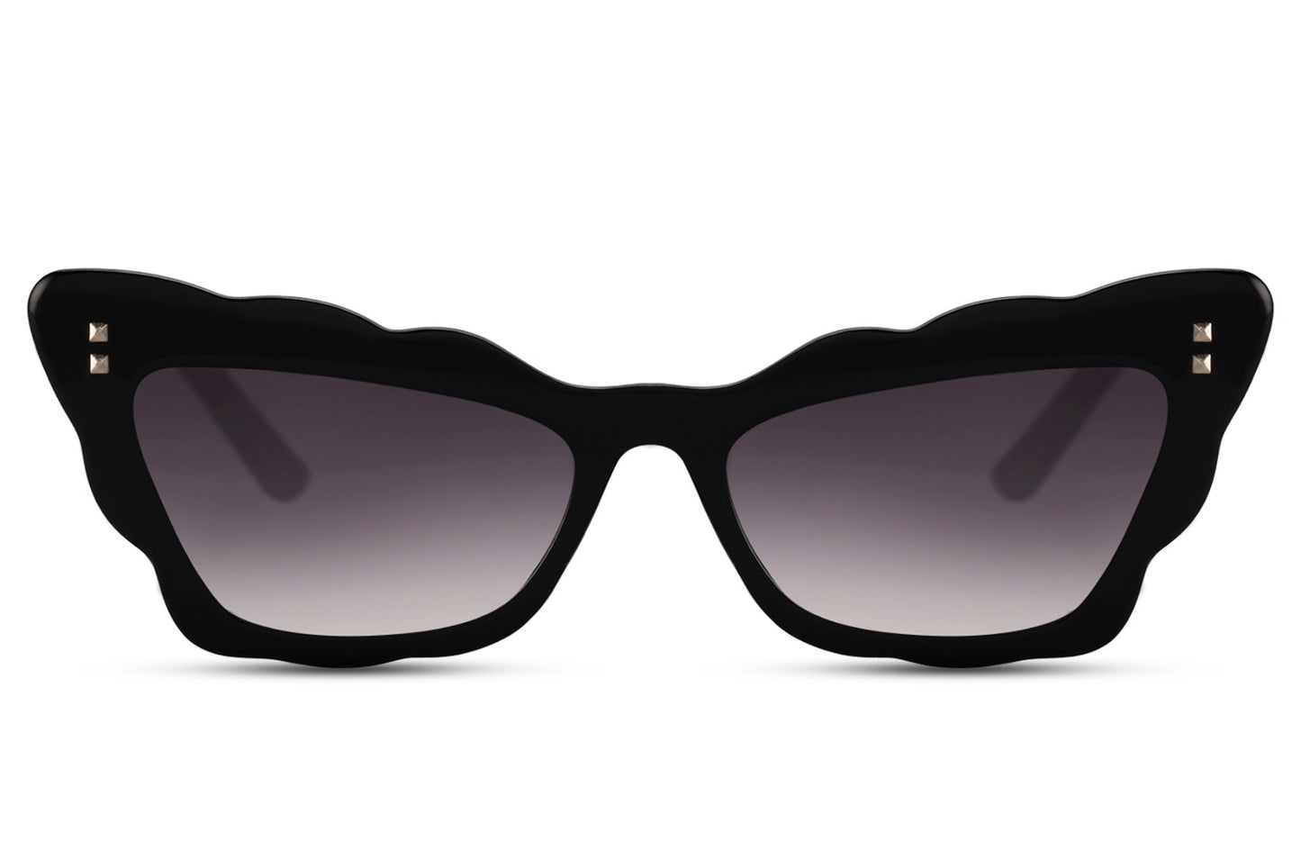 Bølgede hurtigbriller i sort set fra front