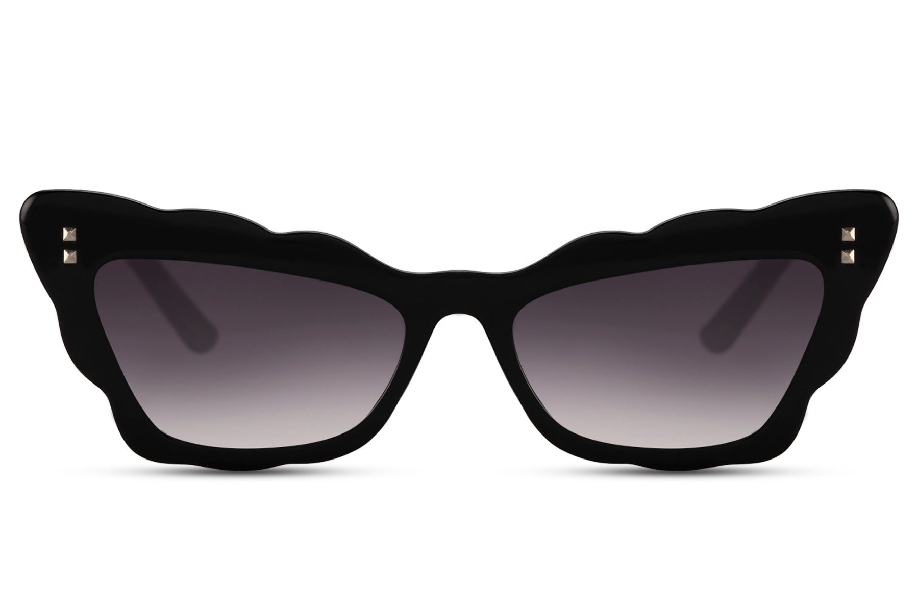 Bølgede hurtigbriller i sort set fra front