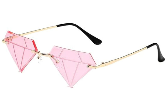Diamant hurtigbrille i pink farve set fra siden