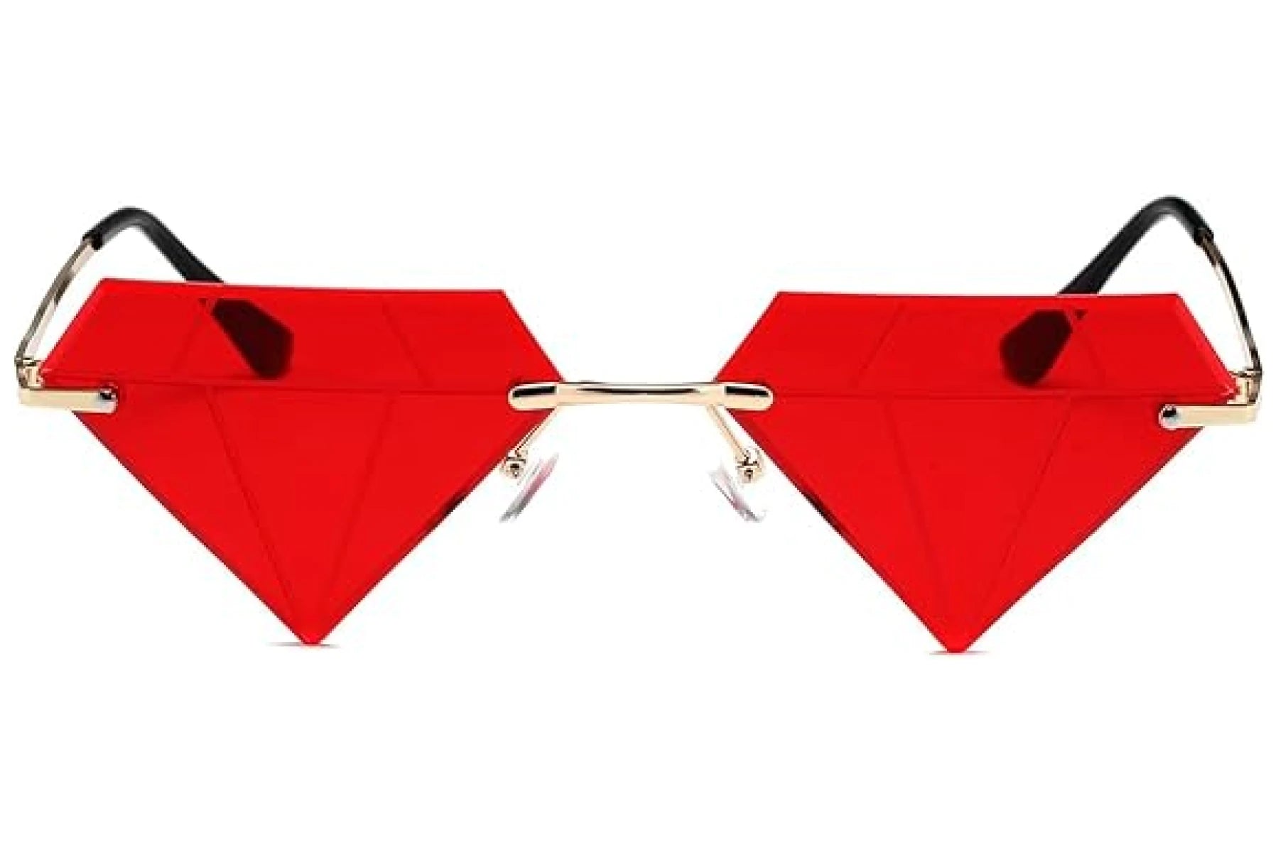 Diamant hurtigbriller i rød farve set fra fronten