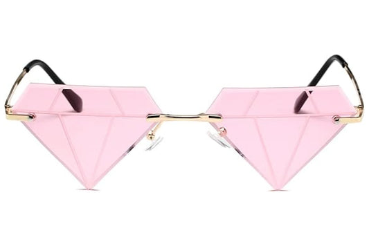 Diamant hurtigbriller i pink farve set fra fronten