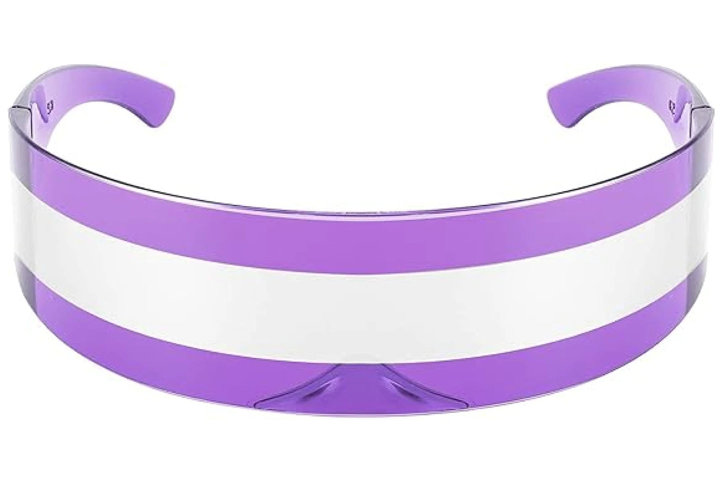 Futuristisk hurtigbrille i lilla farve set fra fronten