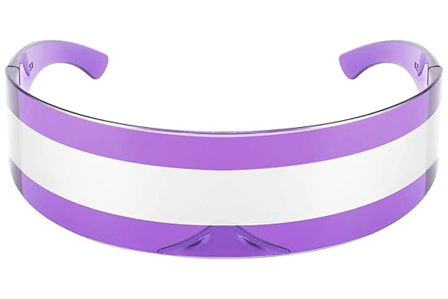 Futuristisk hurtigbrille i lilla farve set fra fronten