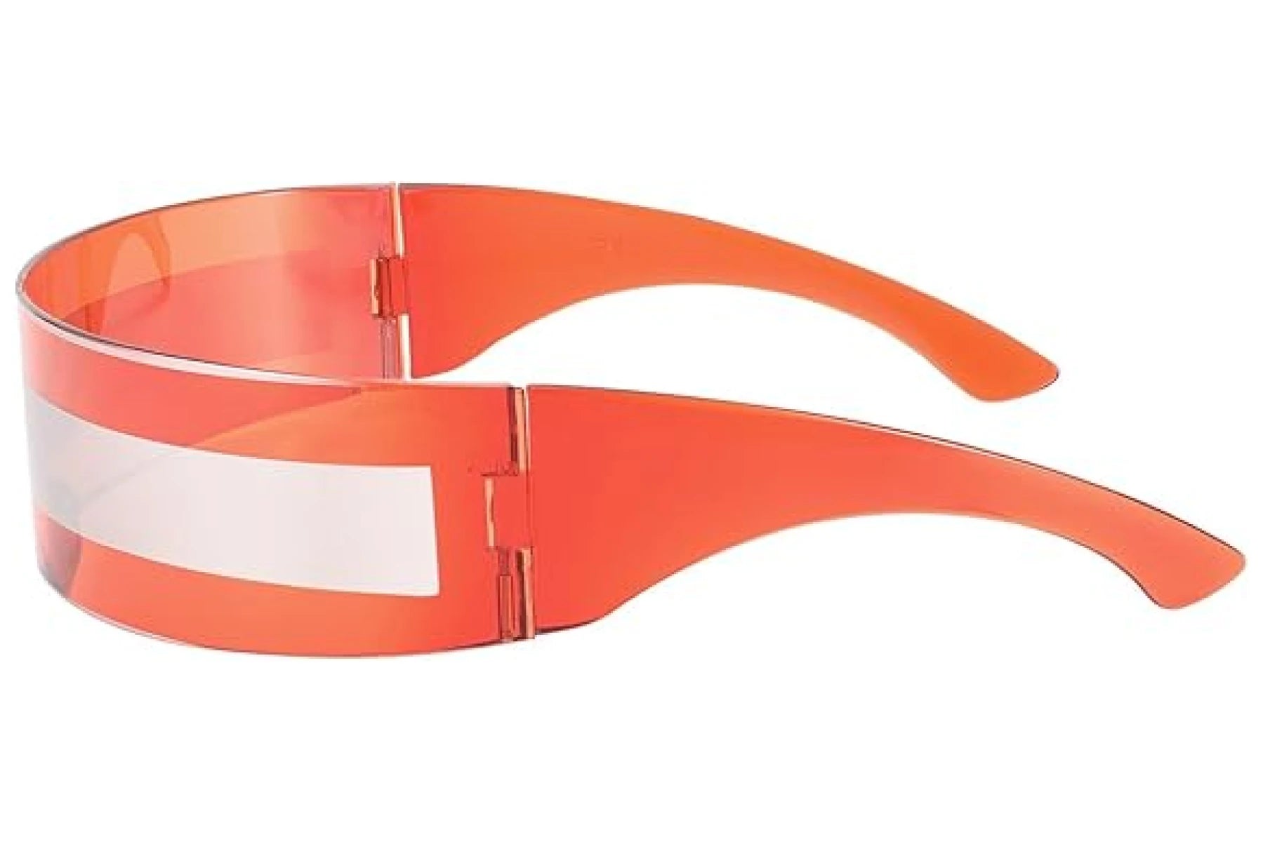 Futuristisk hurtigbrille i rød farve set mere fra siden