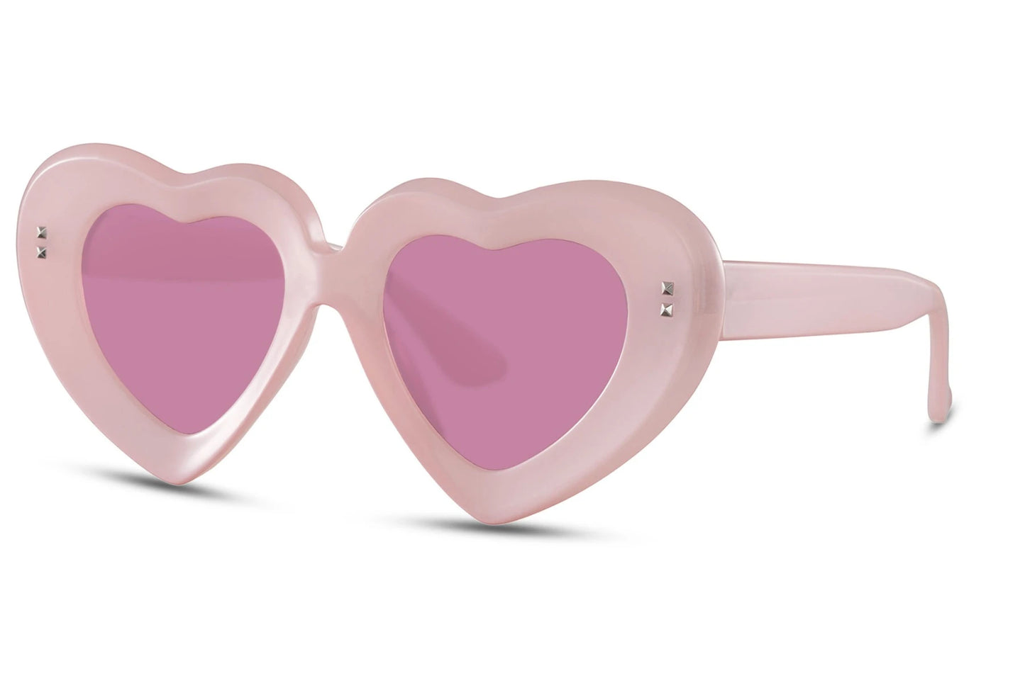 Sjove hjerte hurtigbriller i pink set fra siden