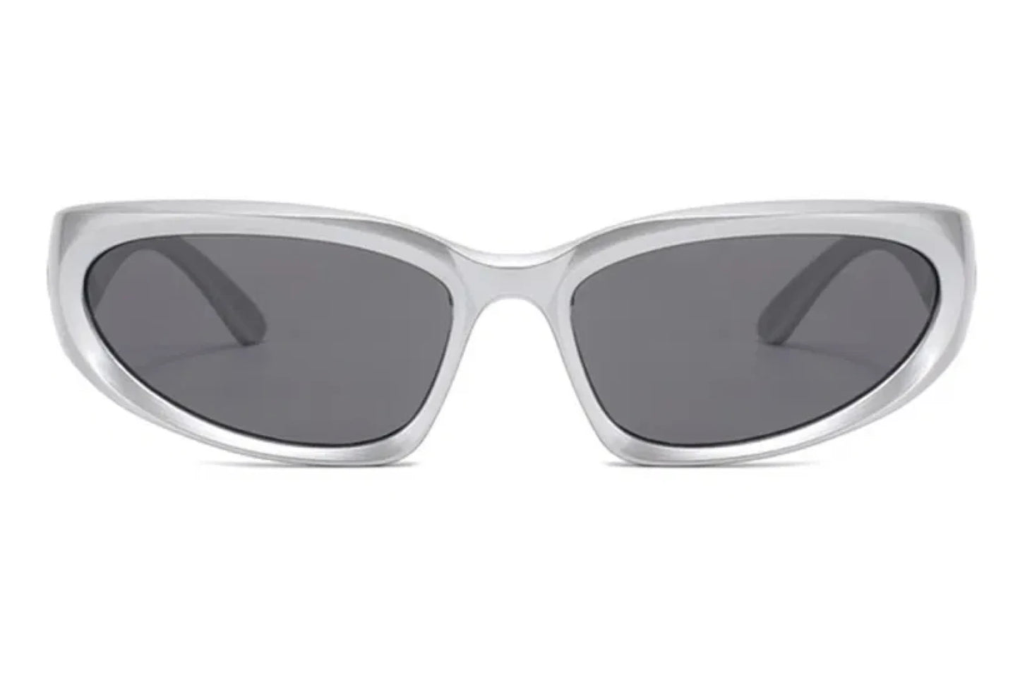 Hurtigbrille i klassisk design i grå farve set fra fronten