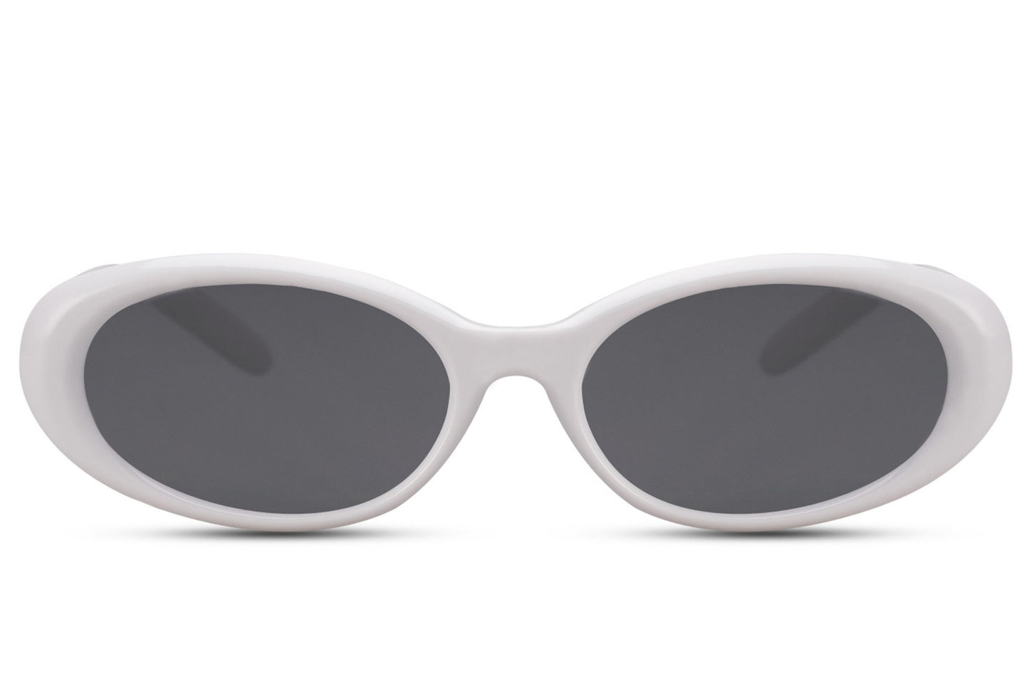 Hurtigbriller med gule glas i oval design set fra fronten