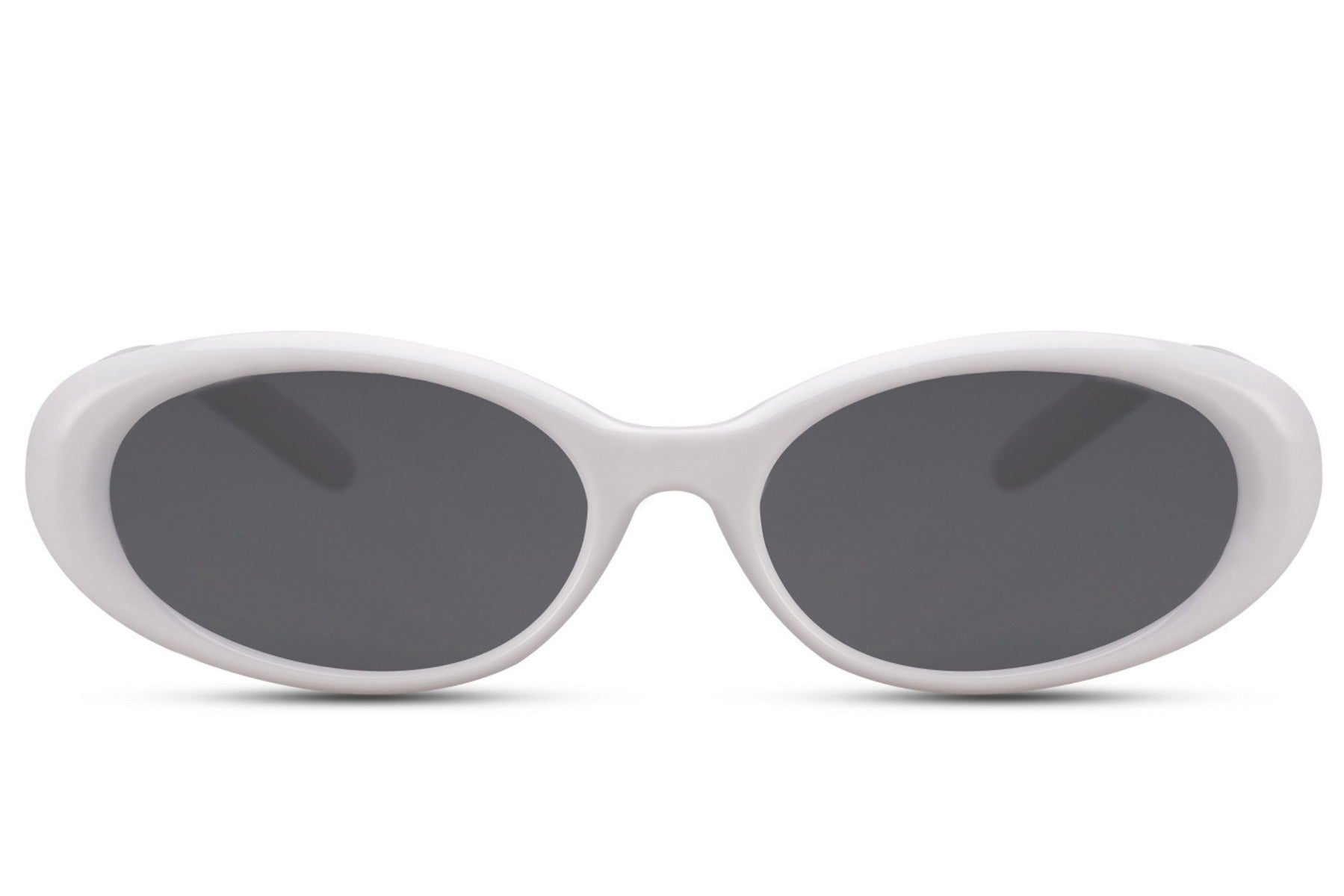 Hurtigbriller med gule glas i oval design set fra fronten