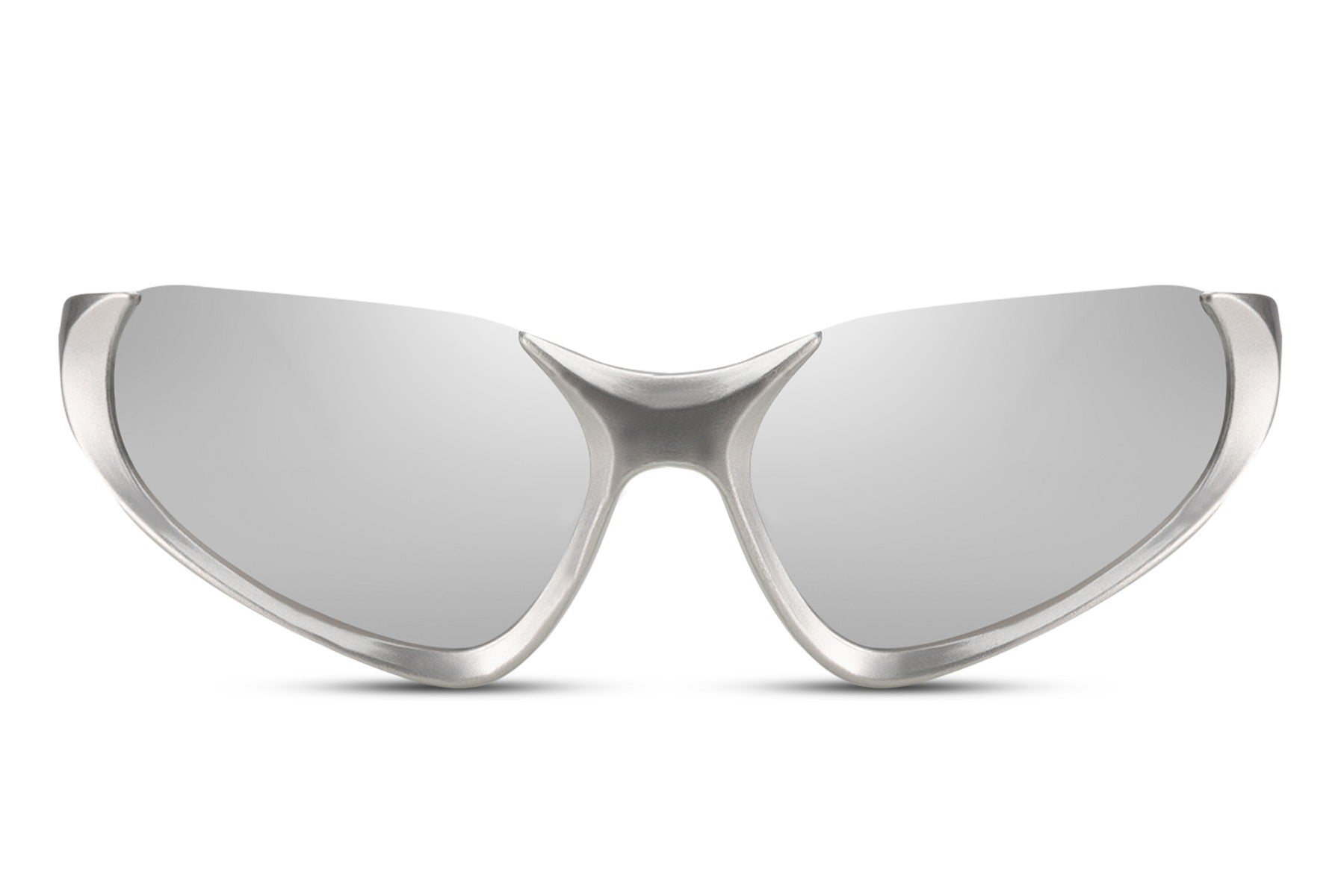 Hurtigbriller uden top ramme i hvid set fra fronten