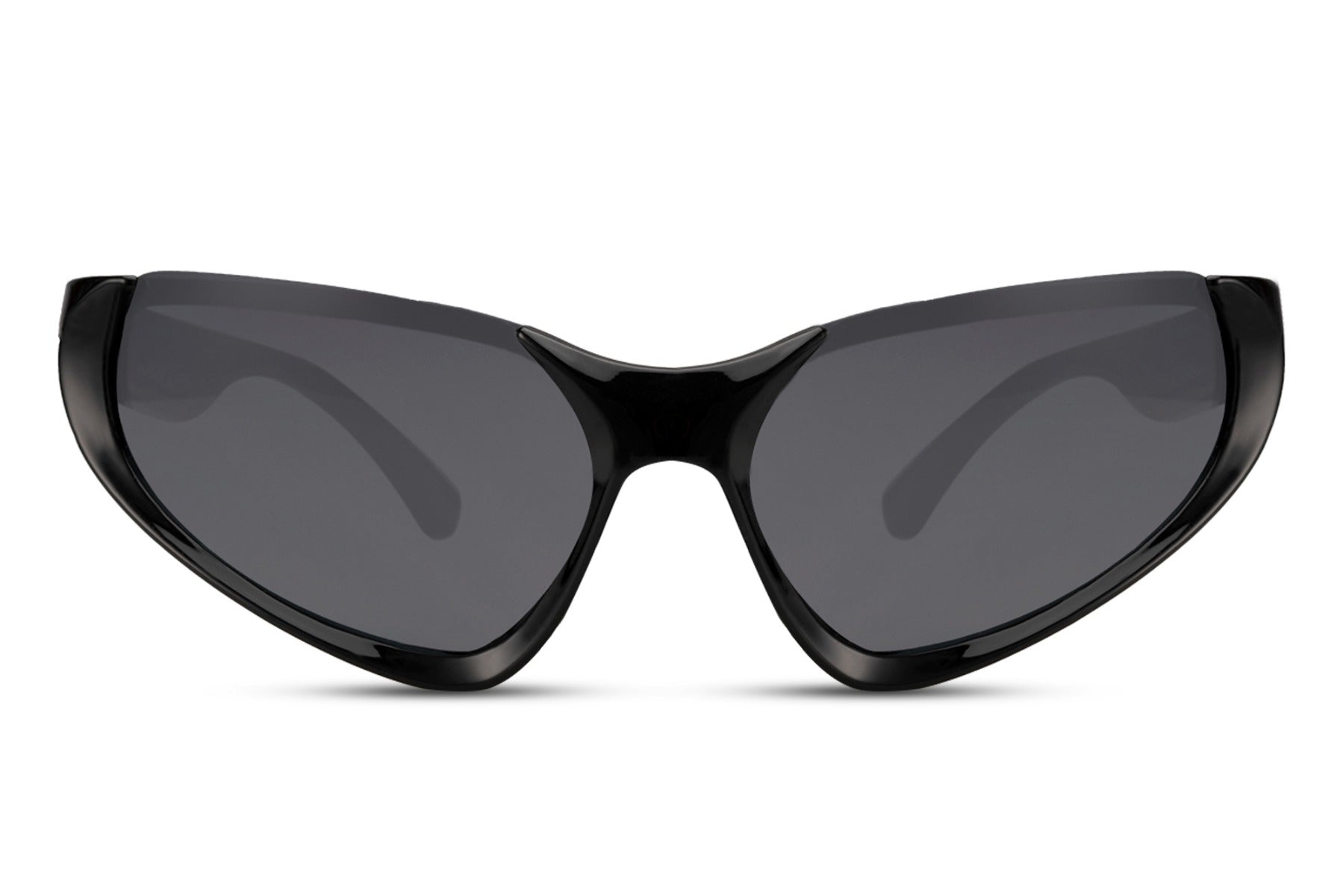 Hurtigbriller uden top ramme i sort set fra fronten