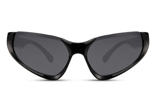 Hurtigbriller uden top ramme i sort set fra fronten