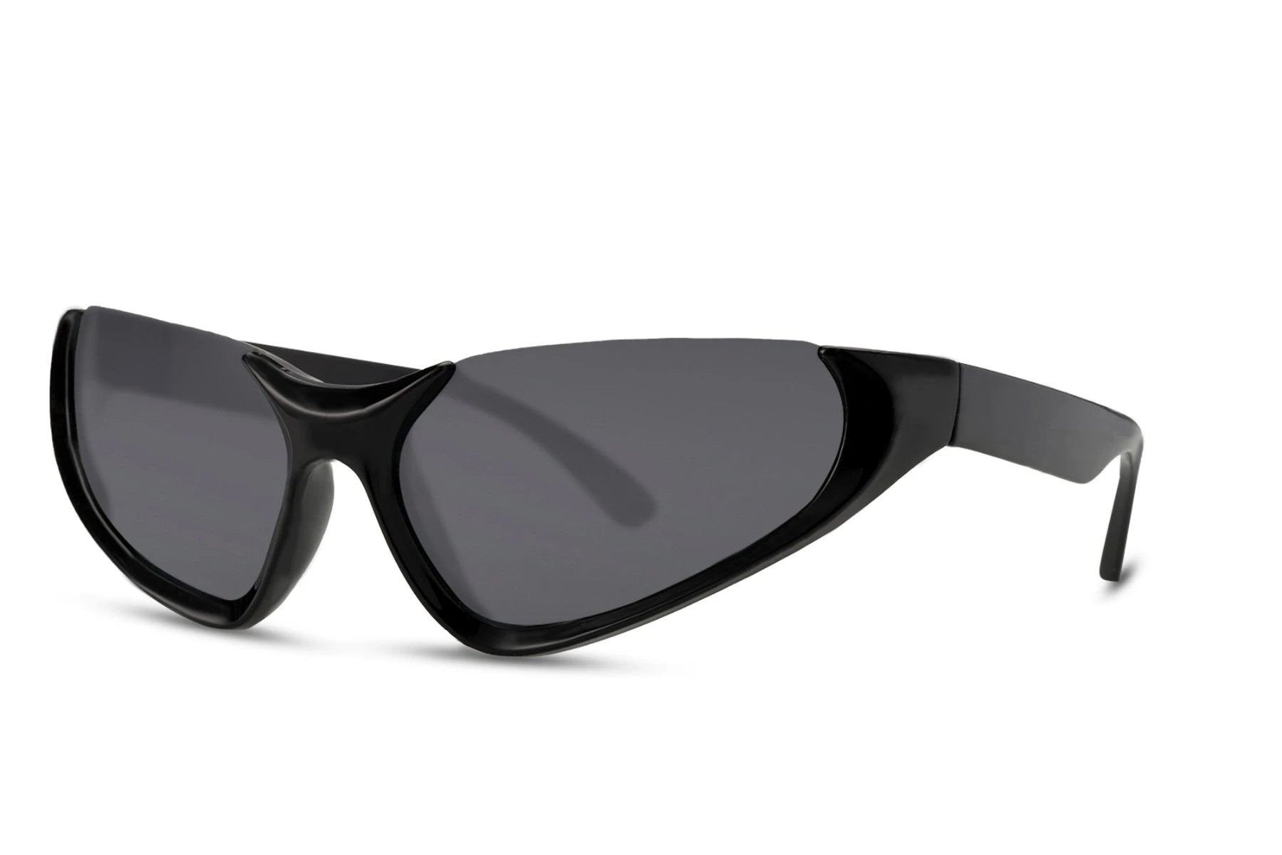 Hurtigbriller uden top ramme i sort set fra siden