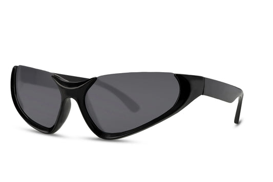 Hurtigbriller uden top ramme i sort set fra siden