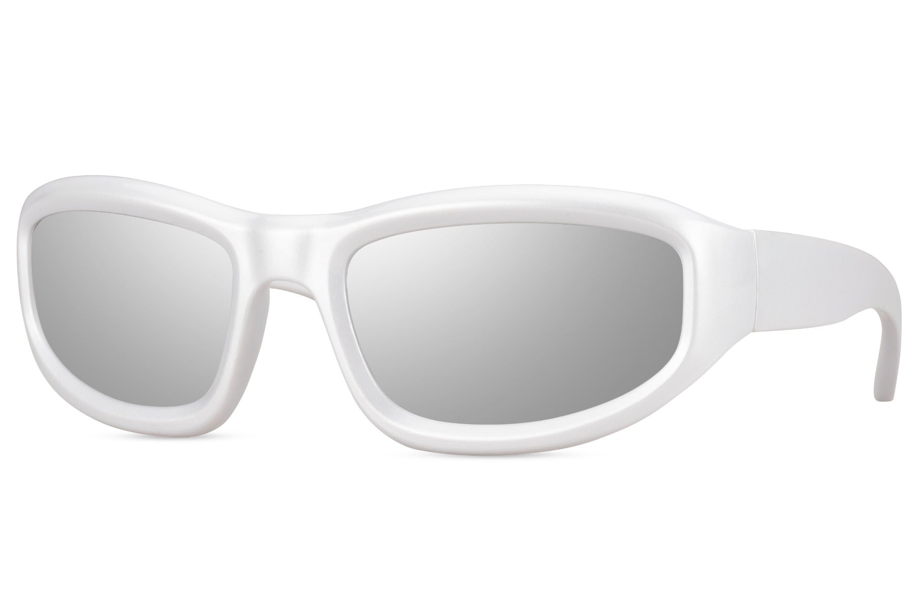 Klassisk hurtigbrille med hvide glas og stel