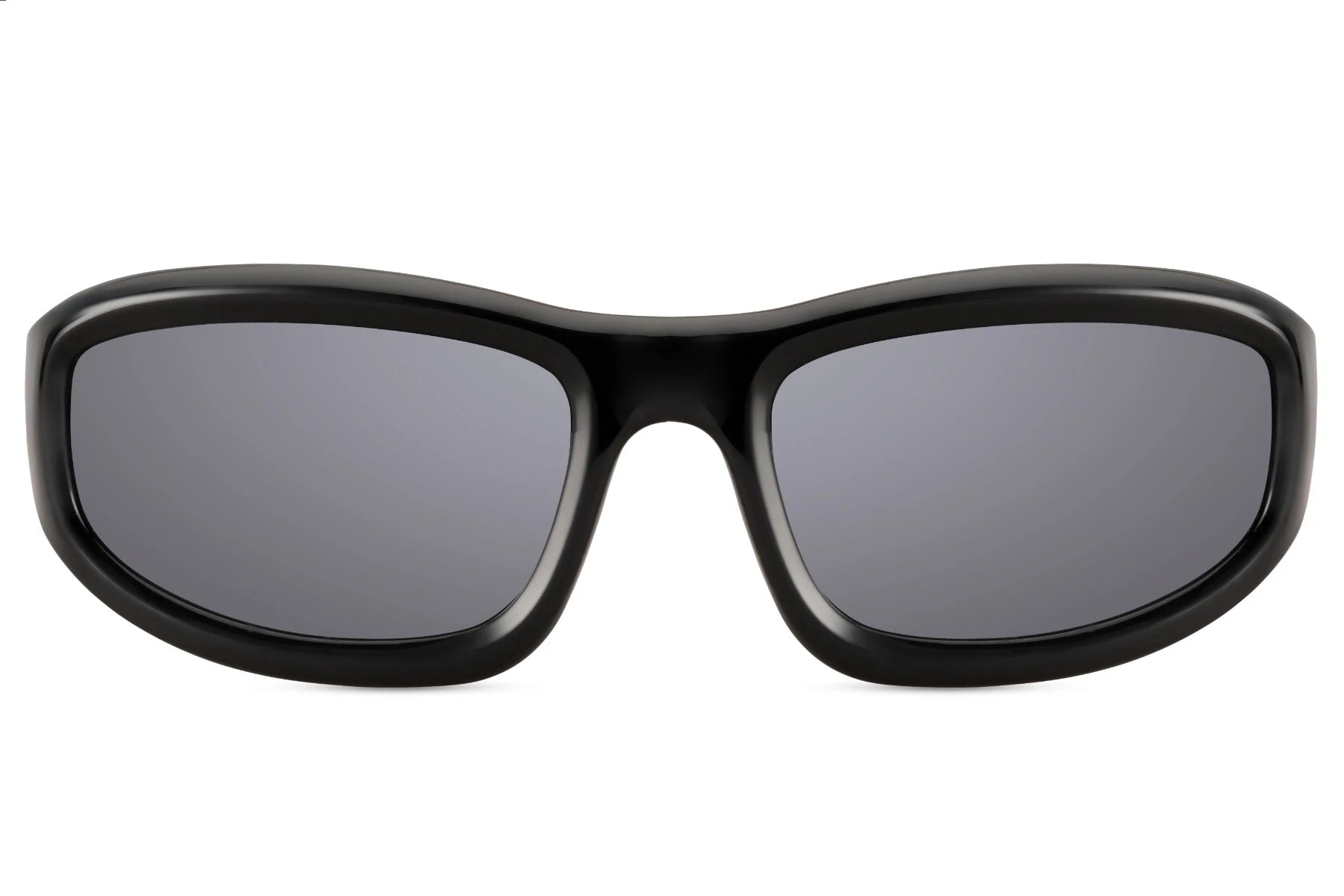 Klassiske hurtigbriller sorte glas og stel front