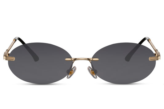 Morpheus hurtigbriller i guld og sort set fra fronten