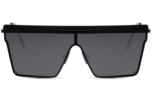 Rigmands hurtigbriller med trapez formede glas i sort set fra fronten