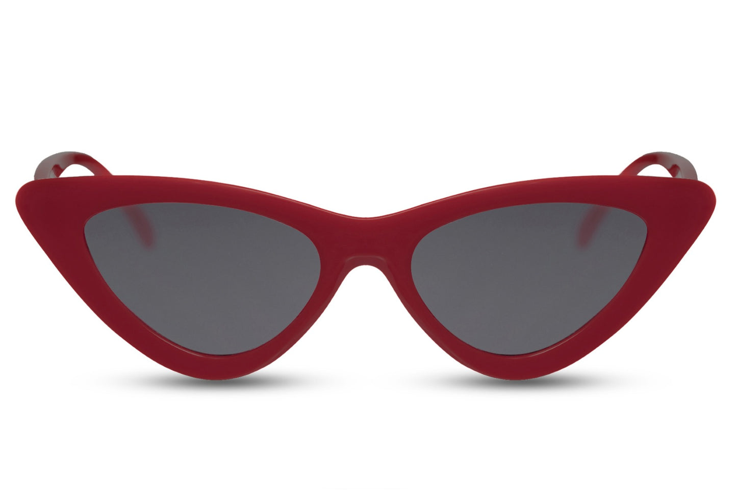 Spidse hurtigbriller i rød set fra fronten