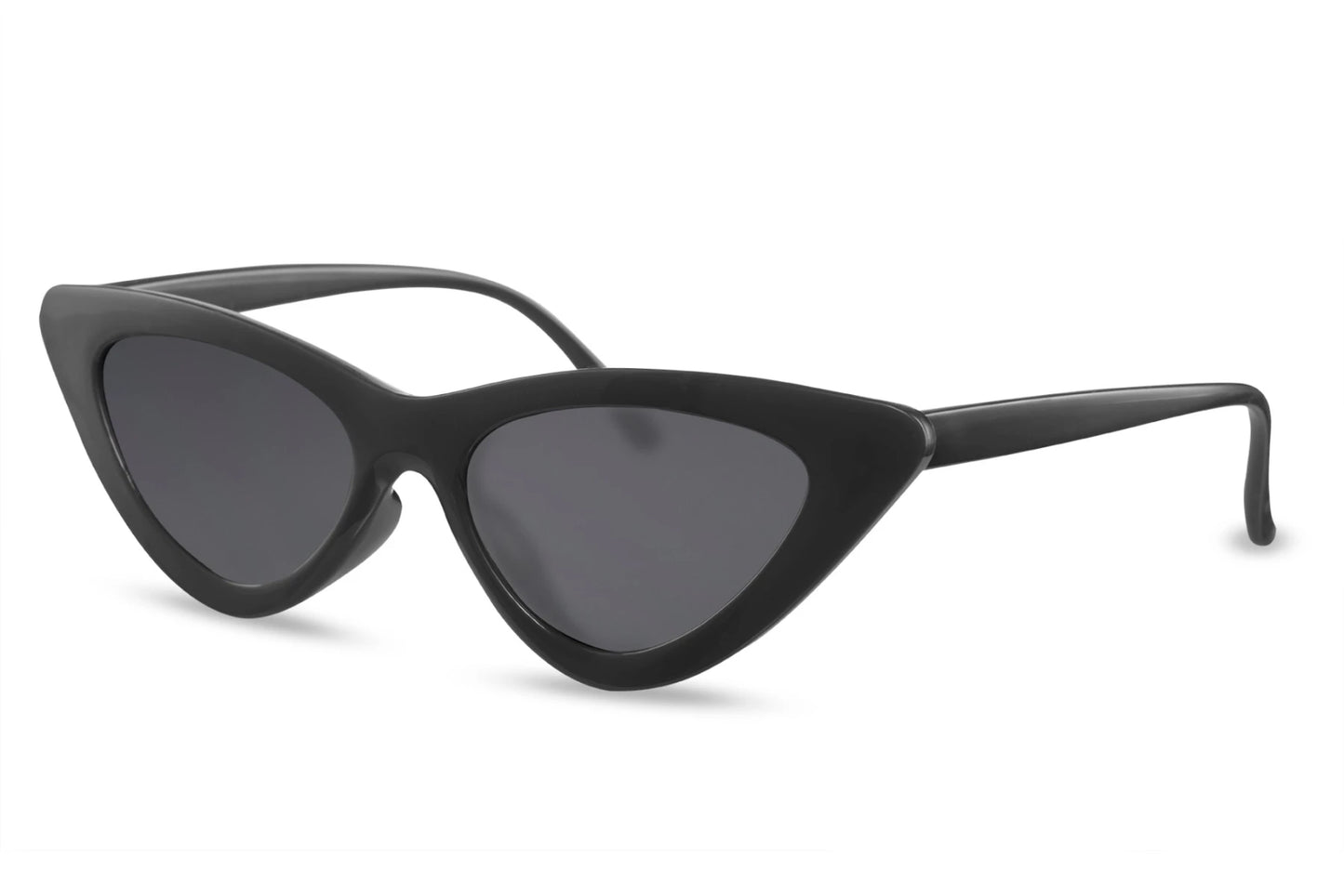 Spidse hurtigbriller i sort set fra siden