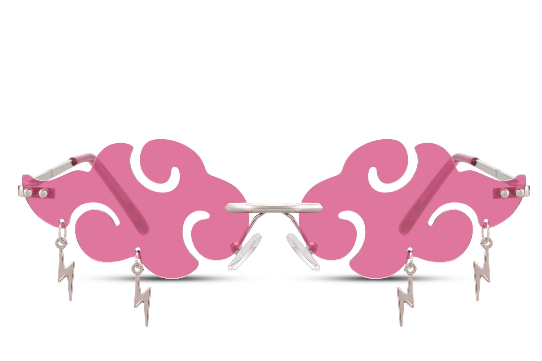 Tordensky solbriller med pink glas set fra fronten