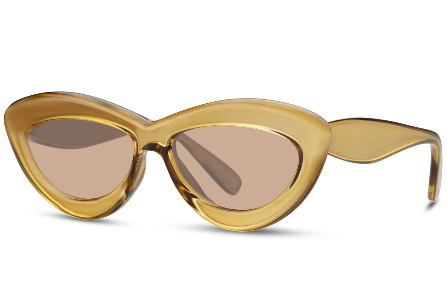 Vaskebjørn hurtigbriller med guld glas og guld stel set fra siden