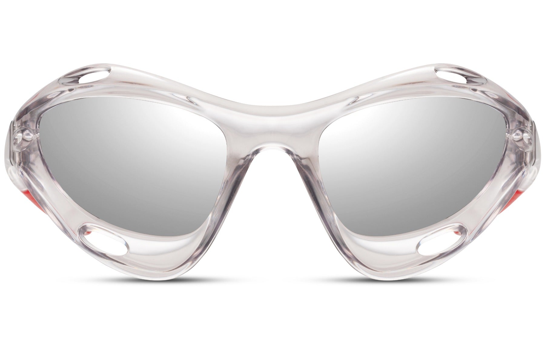 Alien hurtigbriller i grå farve med hullet stel set fra fronten