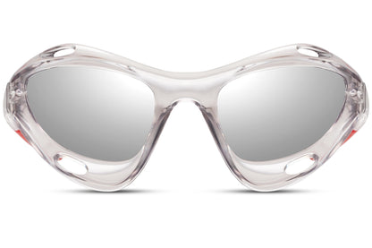 Alien hurtigbriller i grå farve med hullet stel set fra fronten