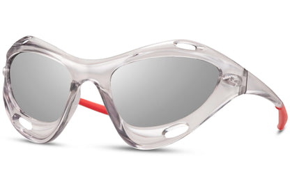 Alien hurtigbriller i grå farve med hullet stel set fra siden