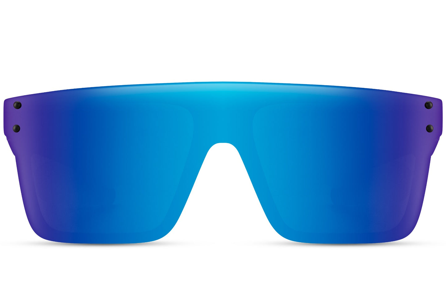 Sportsbriller med blå glas set fra fronten