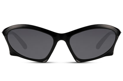 Dryppende hurtigbriller i sort set fra fronten