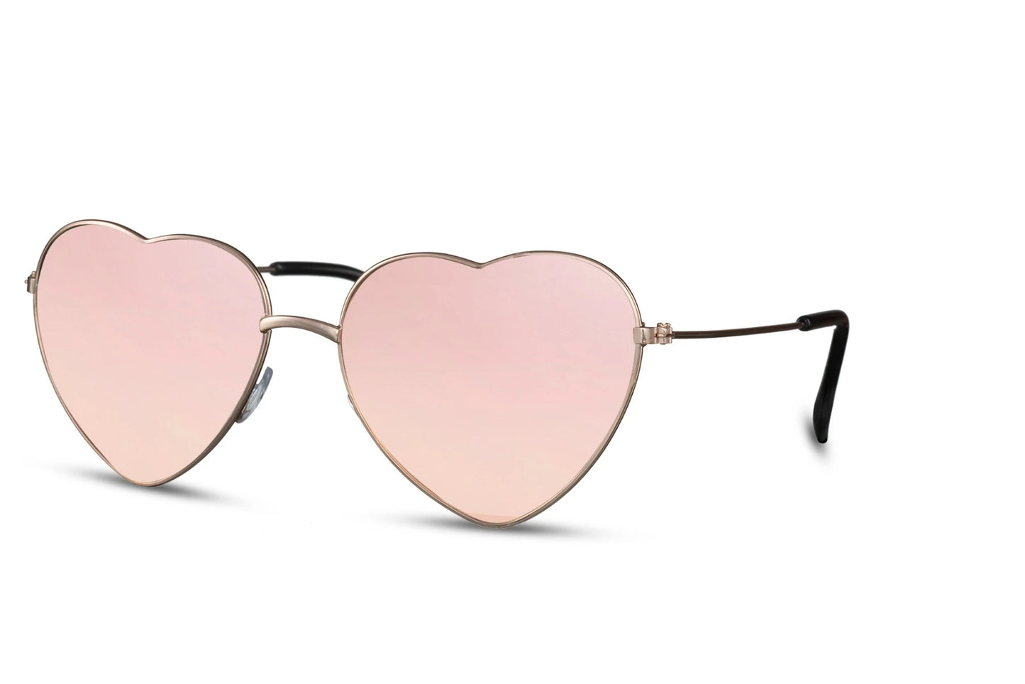Hjerte briller med pink glas set fra siden