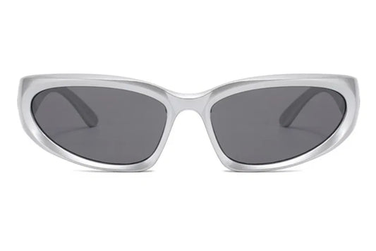 Hurtigbrille i klassisk design i grå farve set fra fronten