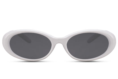 Hurtigbriller med gule glas i oval design set fra fronten