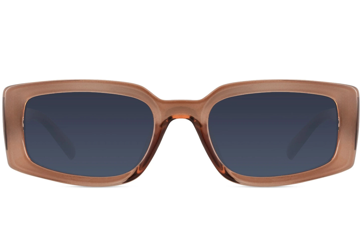 Hurtigbriller kegleformet stænger i brun farve set fra fronten