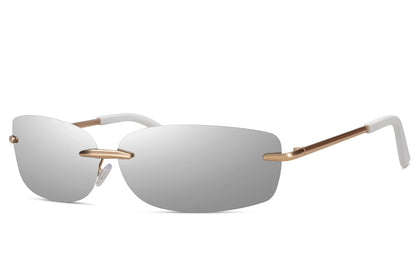 Simple hurtigbriller med grå glas uden ramme set fra siden