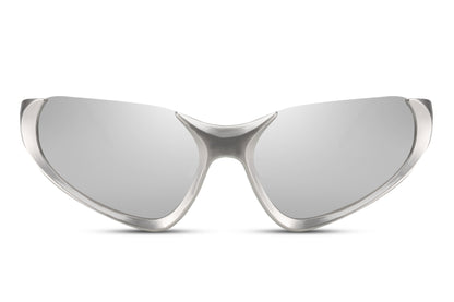 Hurtigbriller uden top ramme i hvid set fra fronten