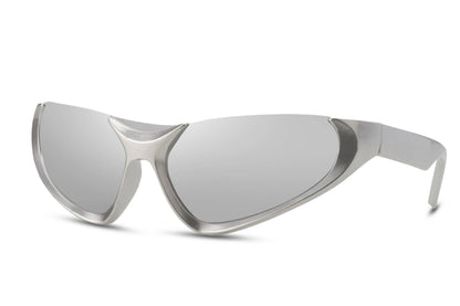 Hurtigbriller uden top ramme i hvid set fra siden