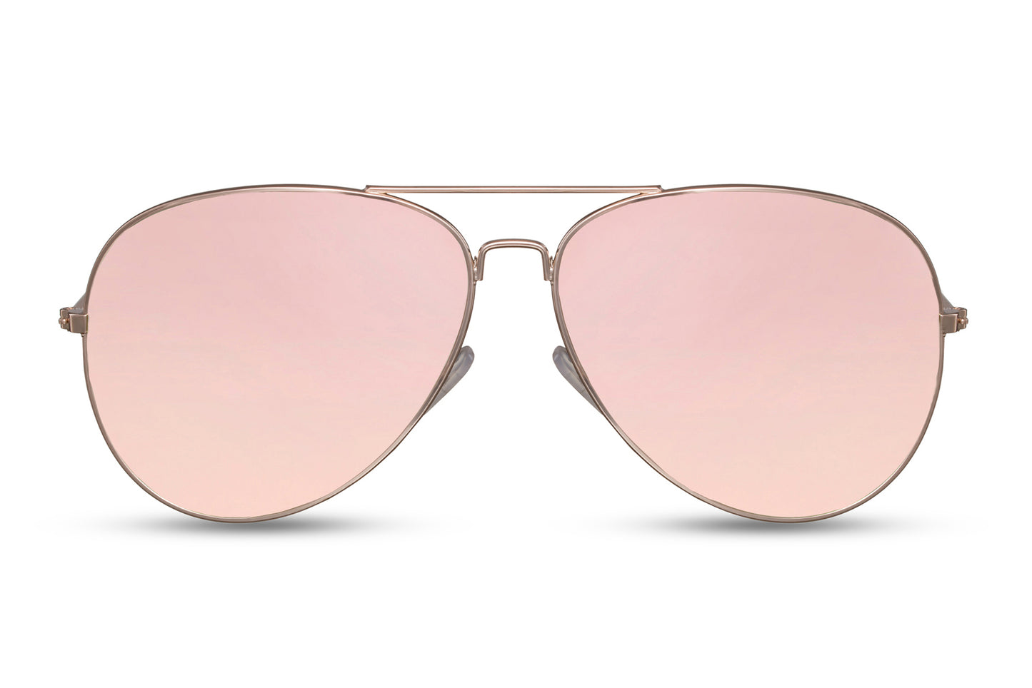 Hurtige aviator solbriller i pink glas set fra fronten