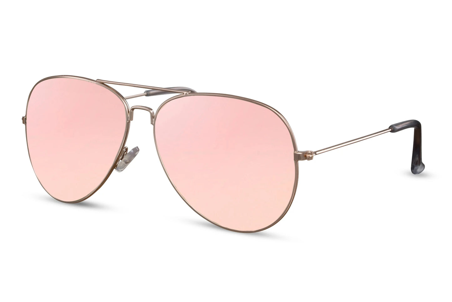 Hurtige aviator solbriller i pink glas set fra siden