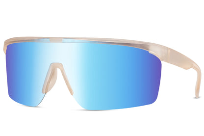 Hurtige cykelbriller med blå glas og stel