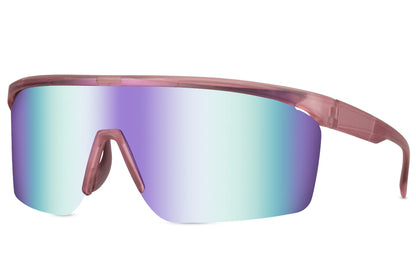 Hurtige cykelbriller med lilla glas og stel