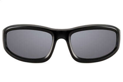 Klassiske hurtigbriller sorte glas og stel front