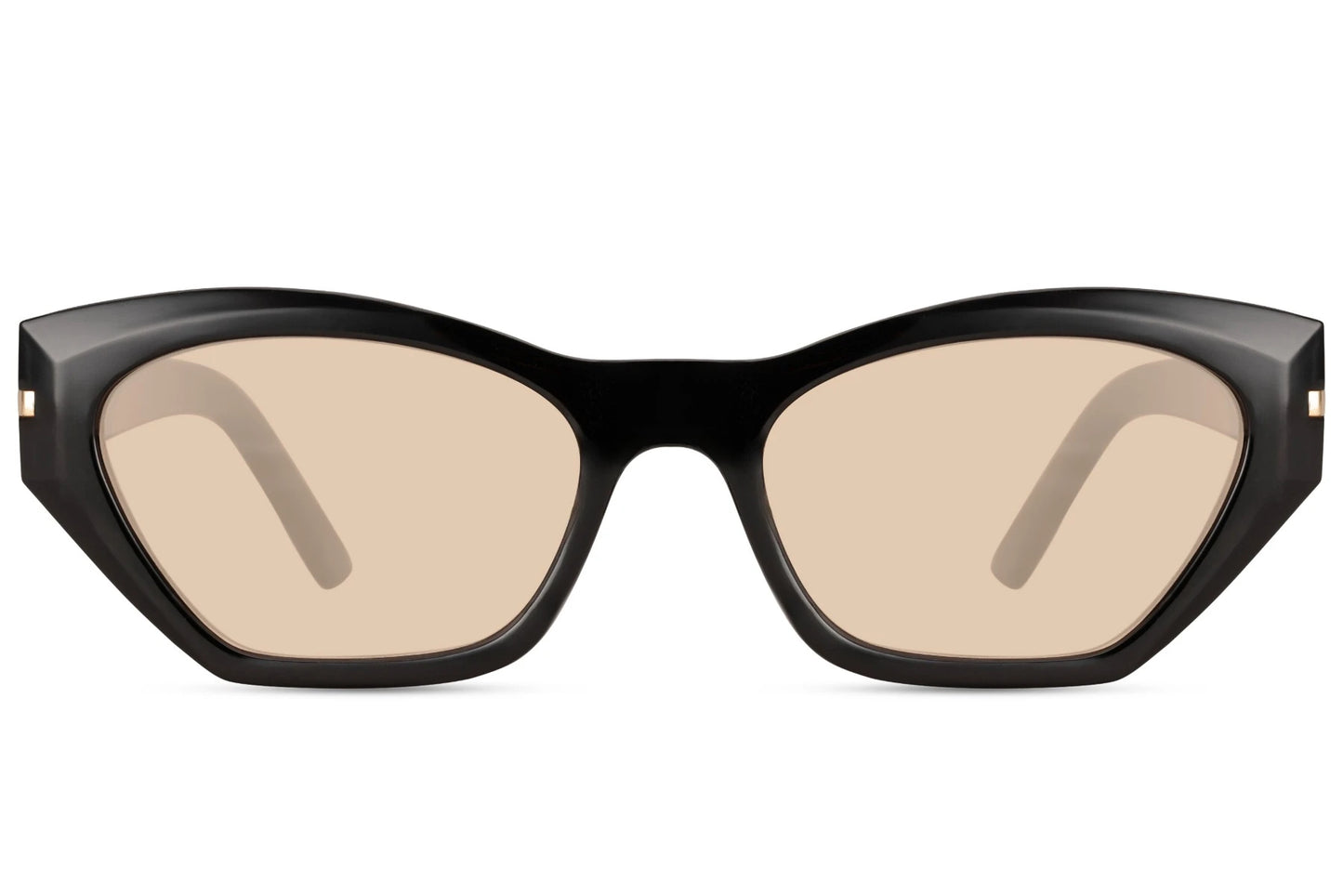 Moderne hurtigbriller med beige glas set fra fronten