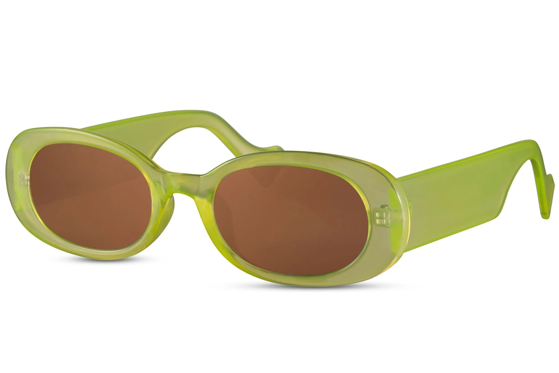 Ovale hurtige briller i grøn set fra siden