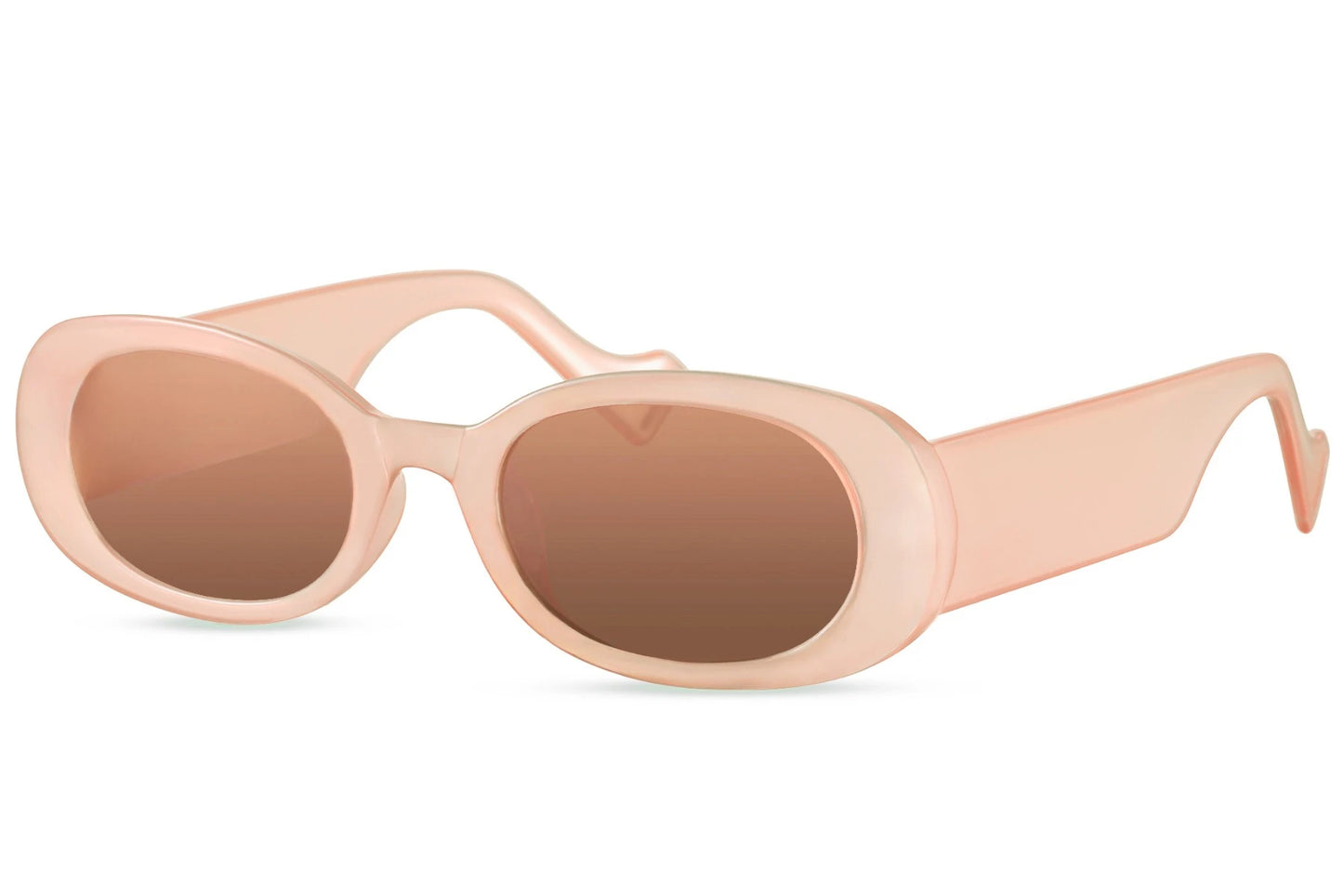 Ovale hurtige briller i pink set fra siden