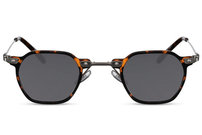 Runde professor hurtig briller med lang bro og leopard stel set fra fronten