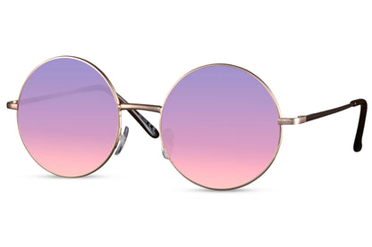 Professor solbriller med kuglerunde glas i pink set fra siden