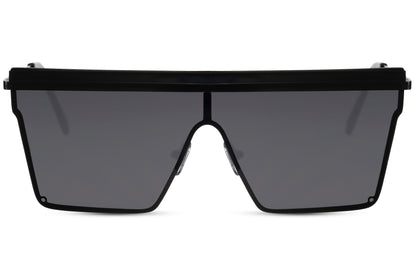 Rigmands hurtigbriller med trapez formede glas i sort set fra fronten