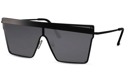 Rigmands hurtigbriller med trapez formede glas i sort set fra siden